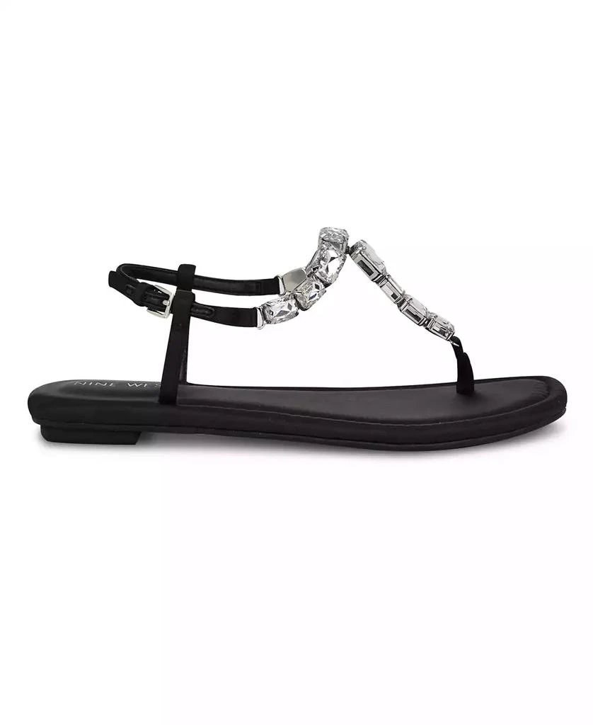 Nine West Women's Dynasti Embellished T-Strap Flat Sandals 2