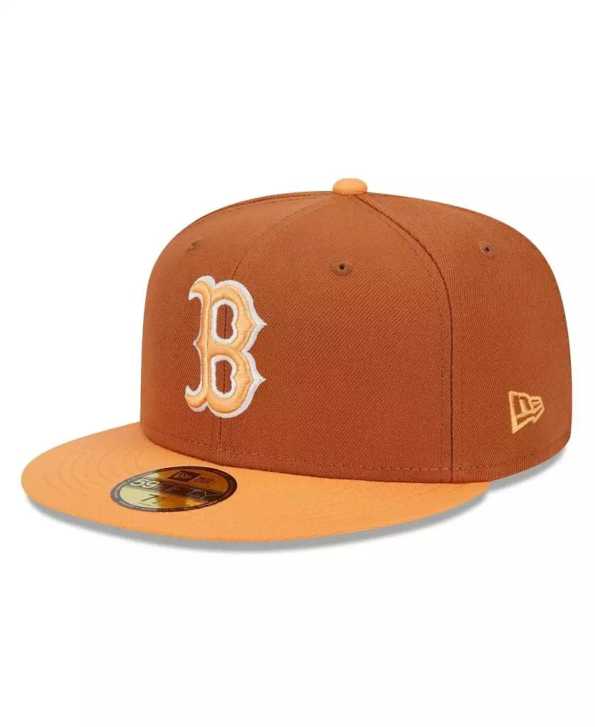 New Era Men's Brown/Orange Boston Red Sox Spring Color Basic Two-Tone 59FIFTY Fitted Hat 1