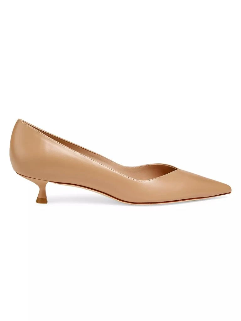 Stuart Weitzman Eva 35MM Leather Kitten-Heel Pumps 1