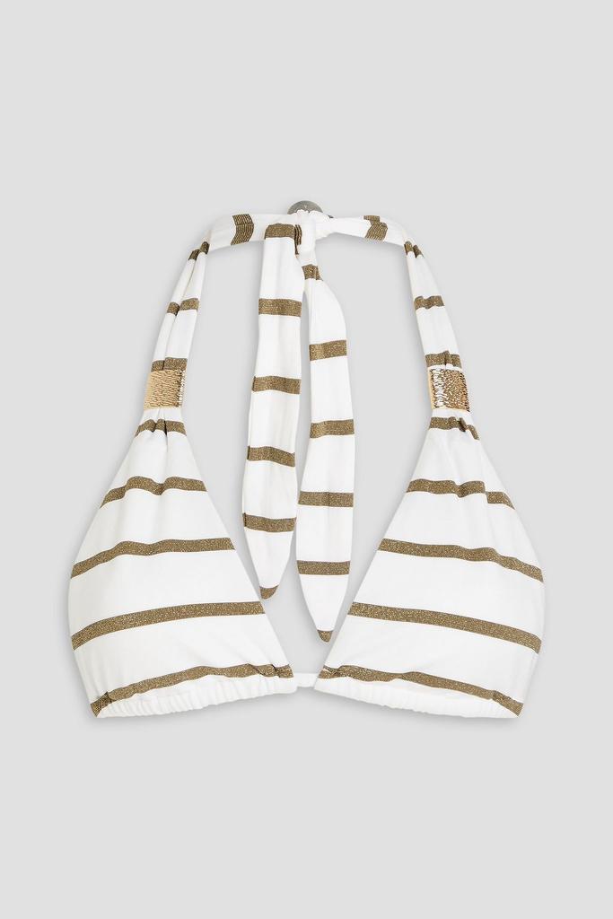 Heidi Klein St Tropez metallic striped halterneck bikini top