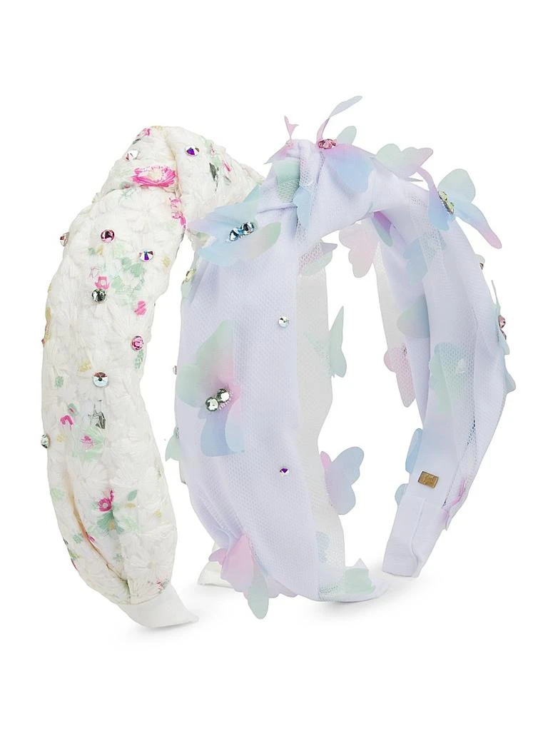 Bari Lynn Floral And Butterfly Knot Headband Set 1