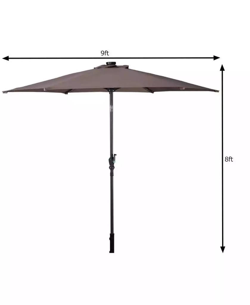 Mondawe 9 Feet Patio LED Solar Umbrella with Crank 2