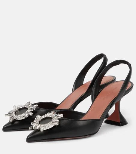 Amina Muaddi Begum 70 leather slingback pumps 5