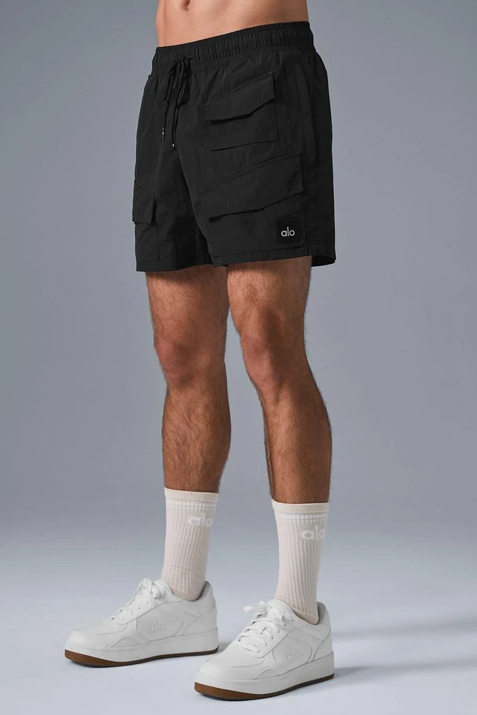 Alo 7" Crinkle Nylon Excursion Cargo Short - Black 3