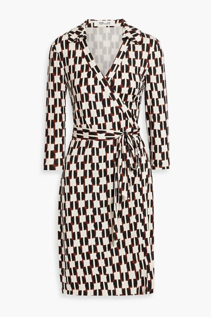 Diane von Furstenberg Jeanne printed silk-jersey mini wrap dress 1