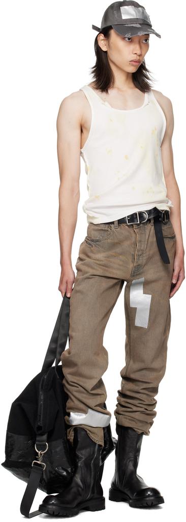 ALEXANDER DIGENOVA Gray Straight Leg Duct Tape Jeans - Pants