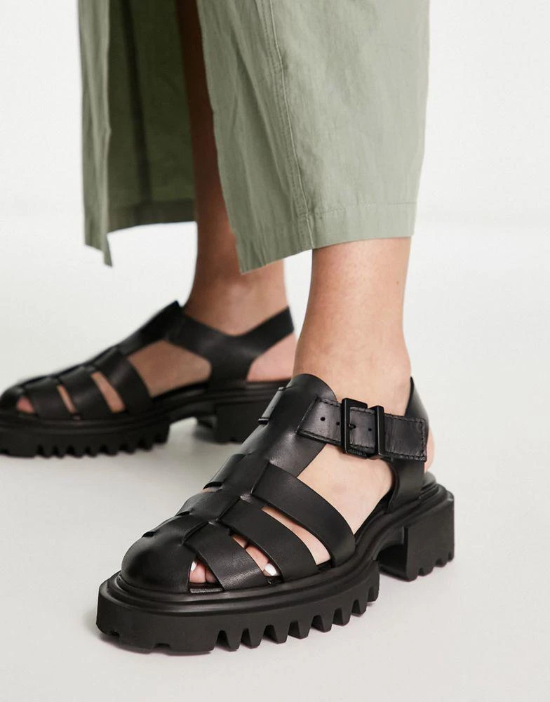 ALL SAINTS AllSaints Nessie leather sandals in black 1