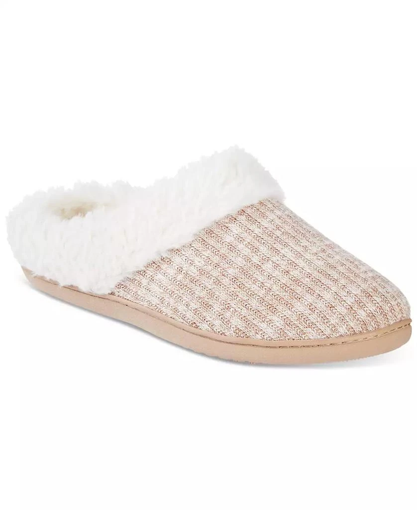 Isotoner Signature Women's Caroline Sweater Rib-Knit Clog Slippers 5