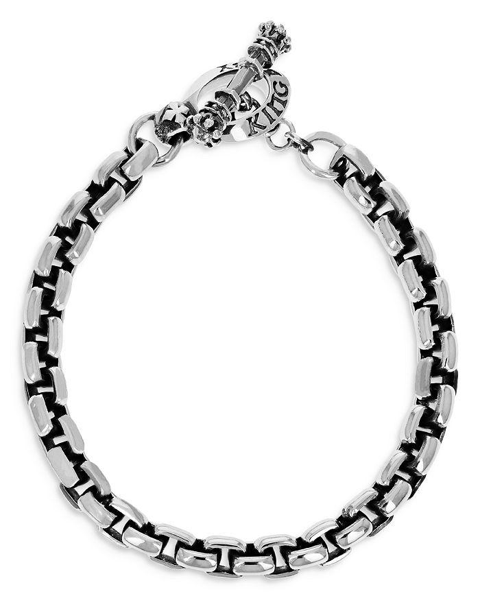 King Baby Sterling Silver Box Link Bracelet