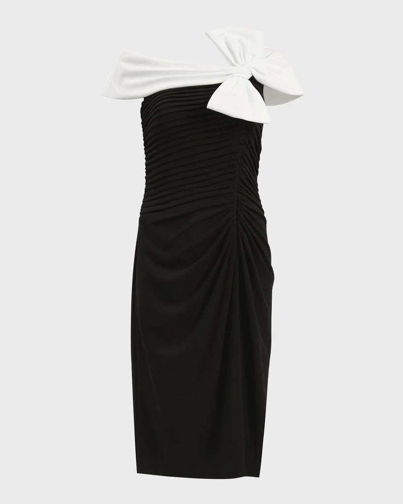 maid of honor black dress The Velveteen Bow Midi Dress main image 1