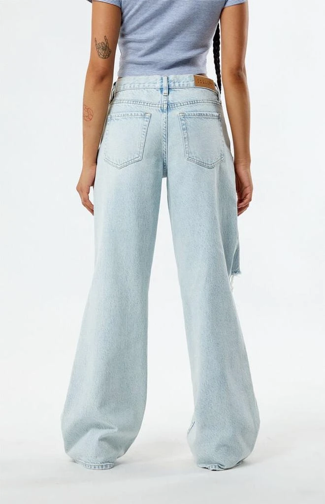 PacSun Eco Light Indigo Ripped Parker Extreme Baggy Jeans 4