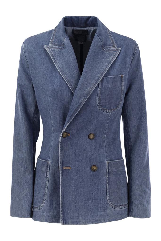 ジャケット Ralph Lauren Double-breasted denim blazer (211940781 001) Cotton Denim Blazer