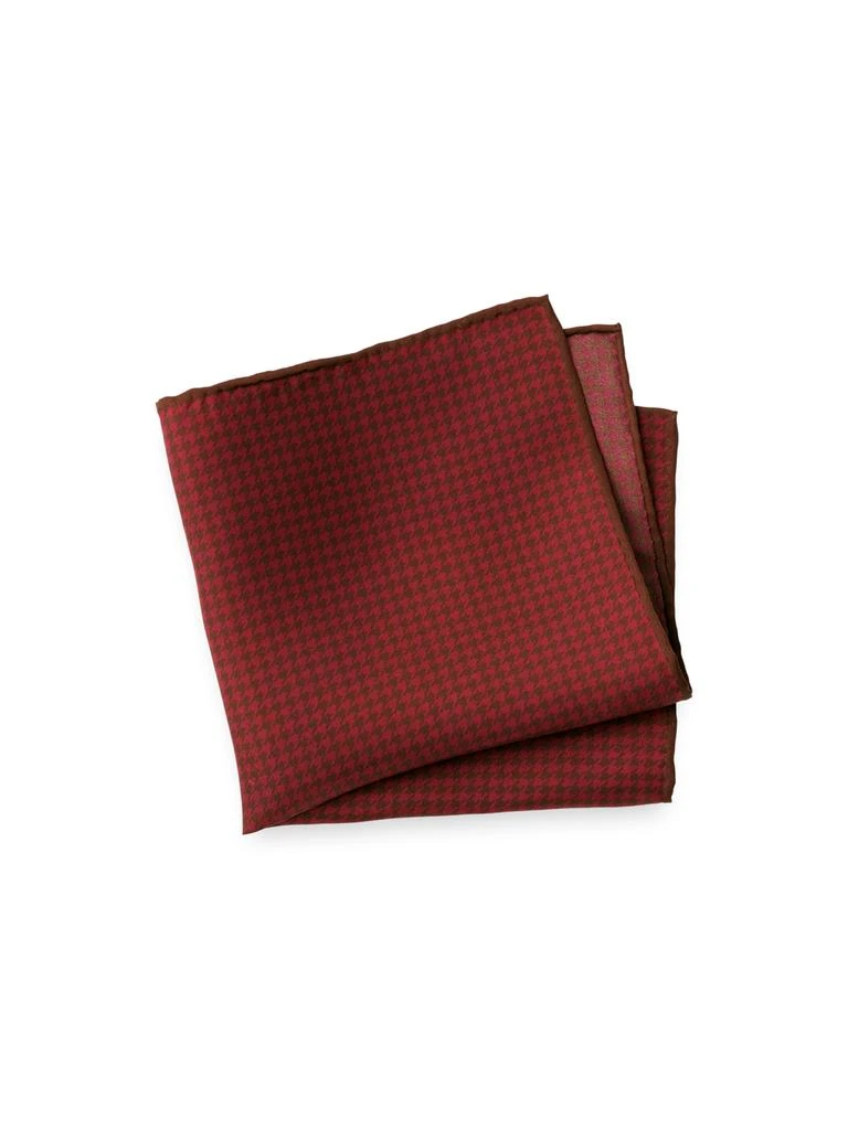 Paul Fredrick Houndstooth Silk Pocket Square 6