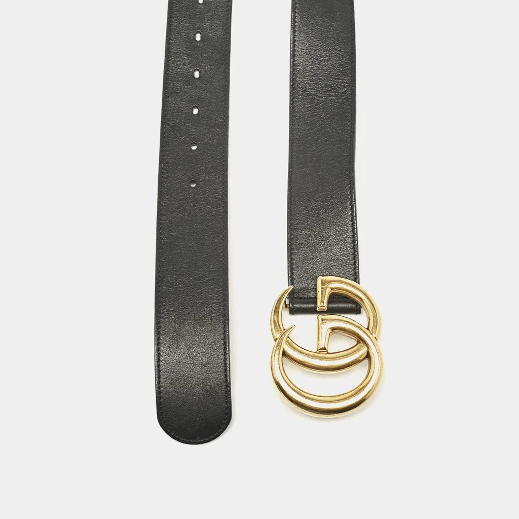 Gucci Gucci Black Leather GG Marmont Buckle Belt 80CM 2