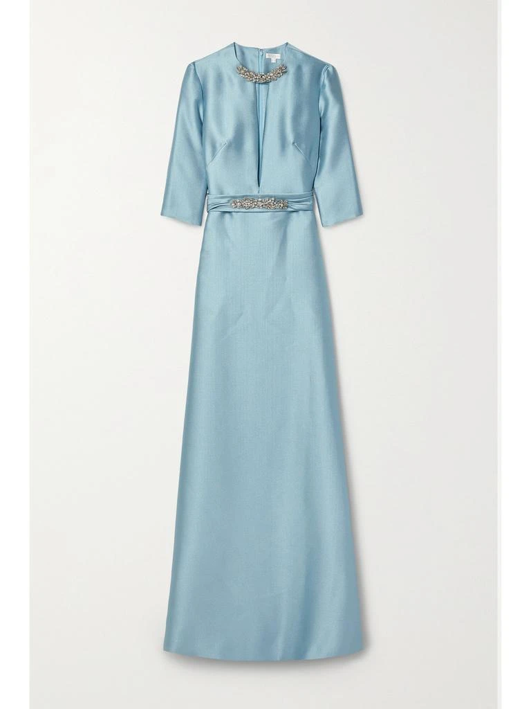 REEM ACRA 水晶缀饰日本厚缎珠地布礼服 1