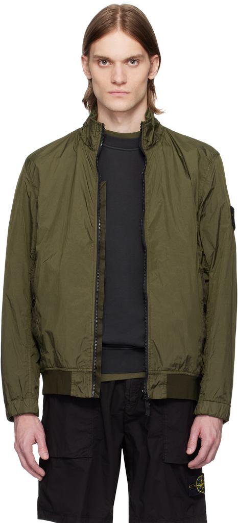 Stone Island Khaki Crinkle Reps R-NY Jacket - Jackets