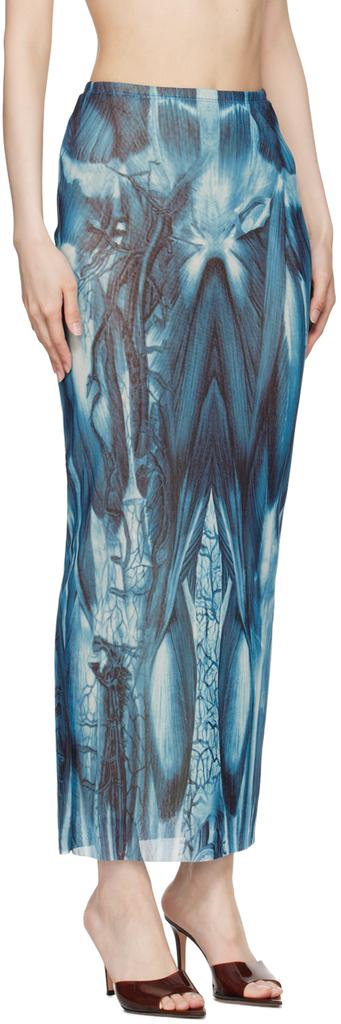 Jean Paul Gaultier Blue 'The Écorché' Maxi Skirt