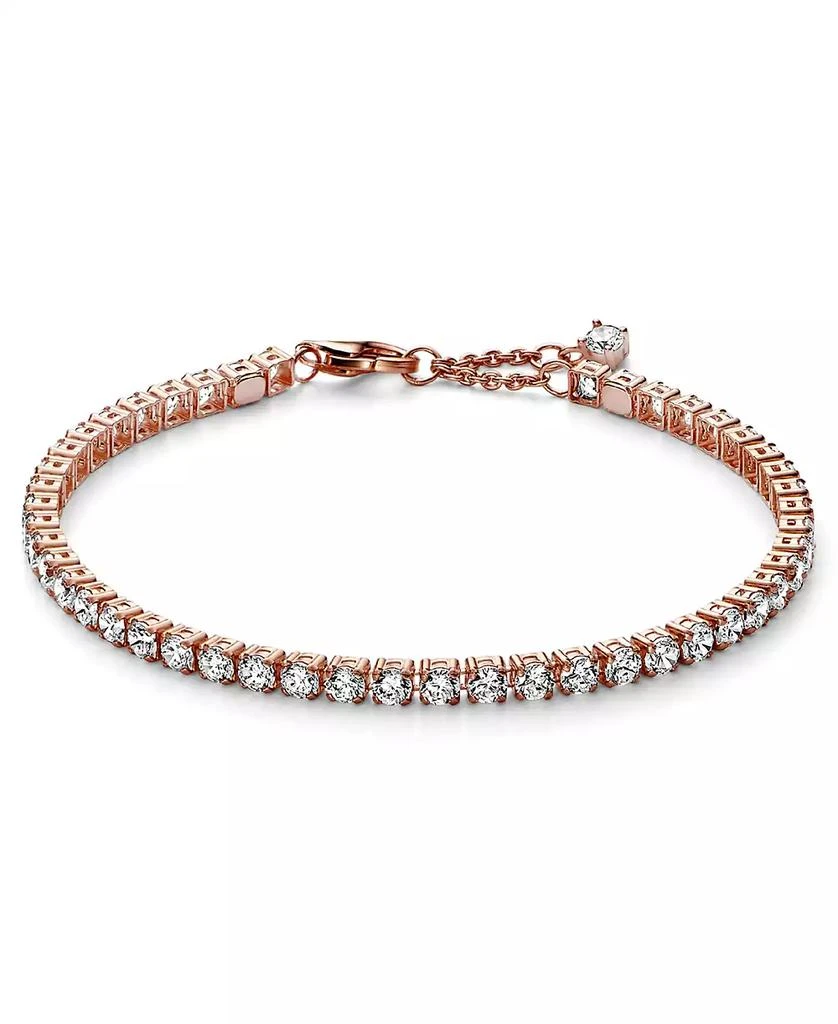 PANDORA Cubic Zirconia 14K Rose Gold-Plated Sparkling Tennis Bracelet 1