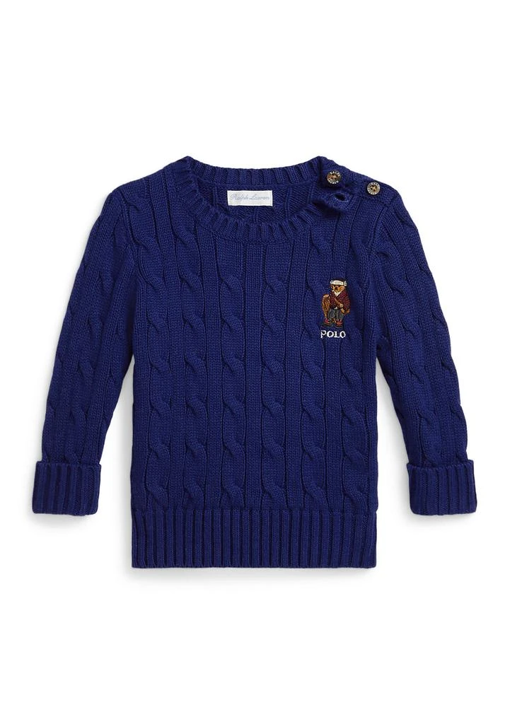 Ralph Lauren Baby Boys Polo Bear Cable-Knit Cotton Sweater