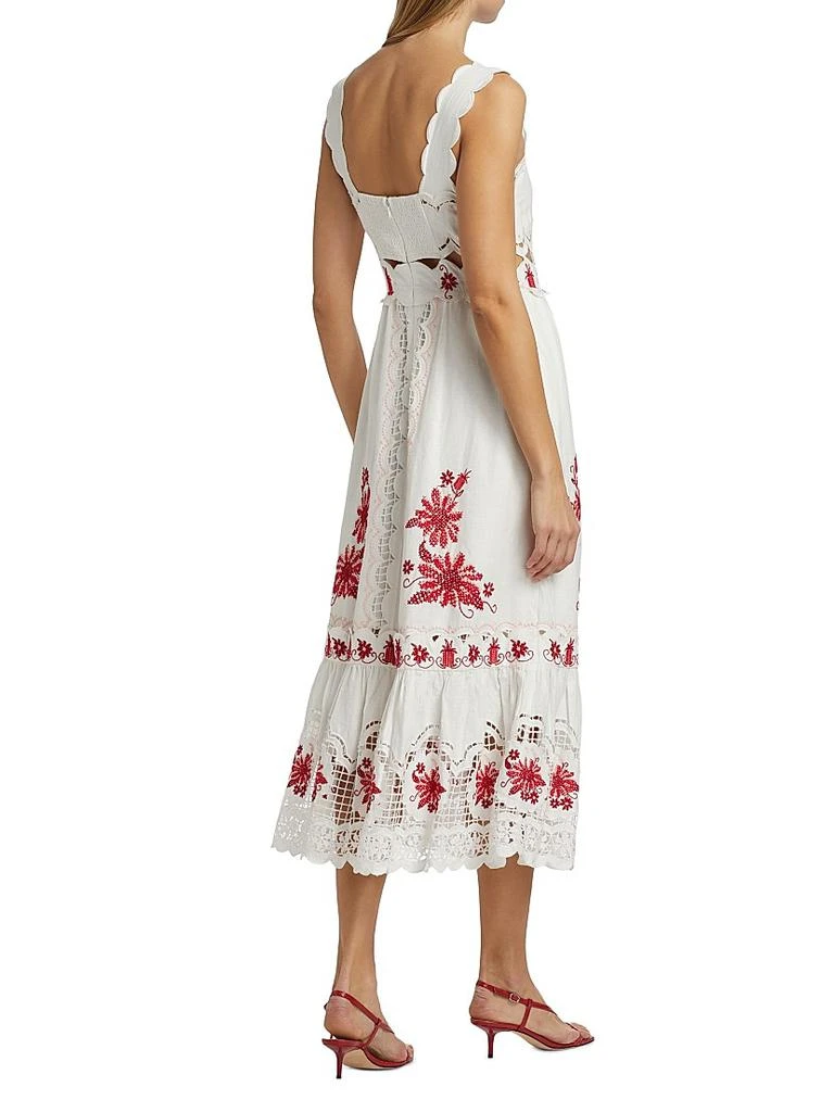 chinese dress ladies Dreamland Sunflower Linen Maxi Dress  Elegant Floral Linen Dress 8