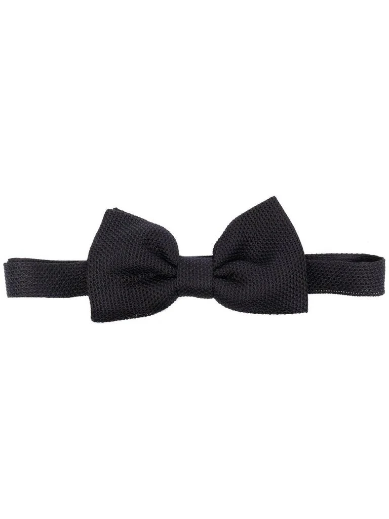 TAGLIATORE textured silk bow tie - men -  -  - Black 1