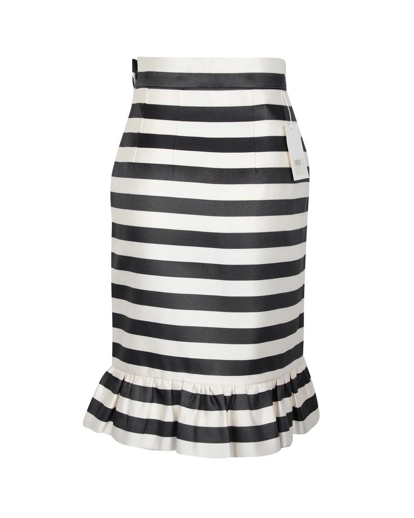 MOTHER OF PEARL Mother Of Pearl Bella Jacquard Stripe Skirt in Black Silk 3