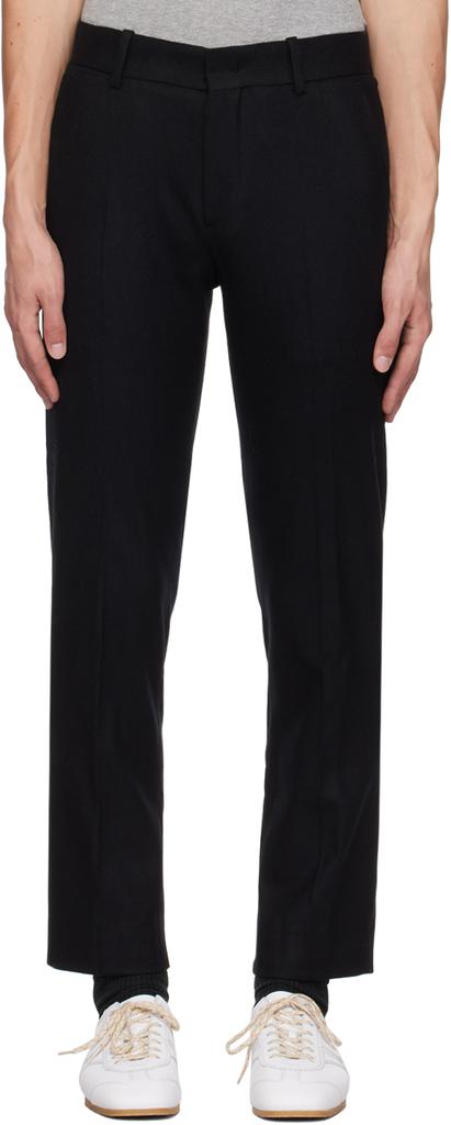 Solid Homme Black Wool & Cashmere Trousers