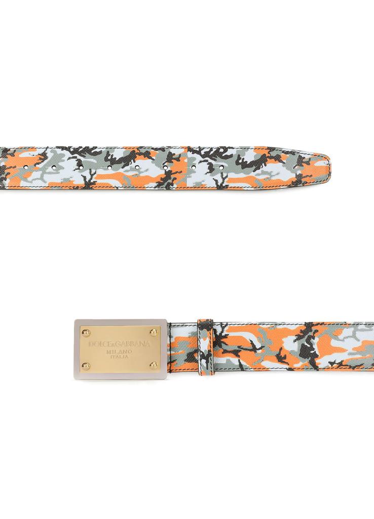 Dolce & Gabbana Camouflage belt with branded buckle