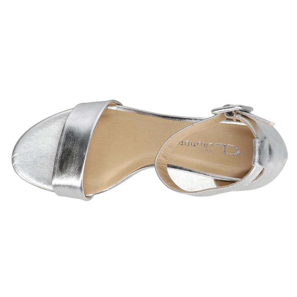 CL By Laundry Jody Metallic Block Heel Ankle Strap Sandals 4