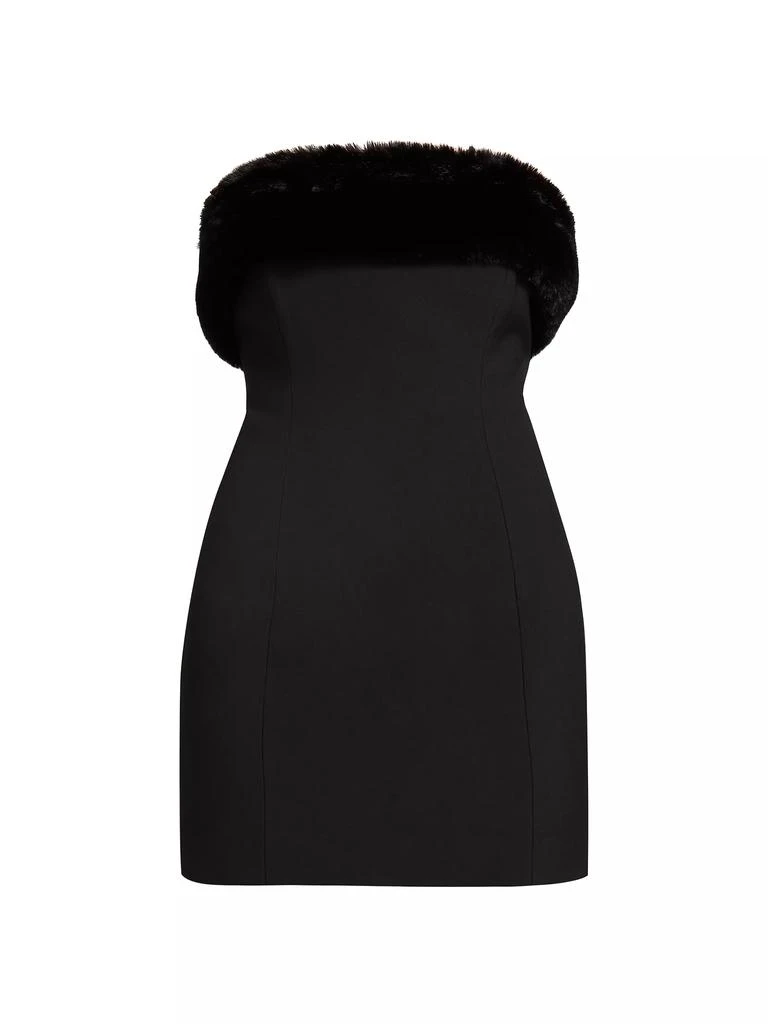 Ronny Kobo Clause Faux Fur-Trimmed Minidress 1