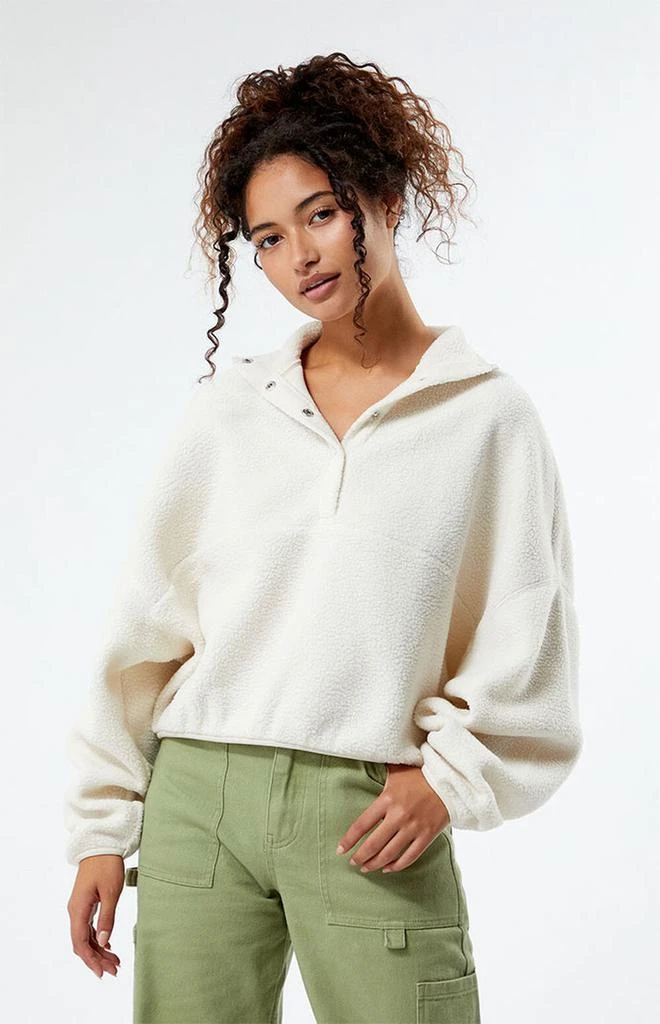 PacSun Ski Half Snap Cropped Sweatshirt 1