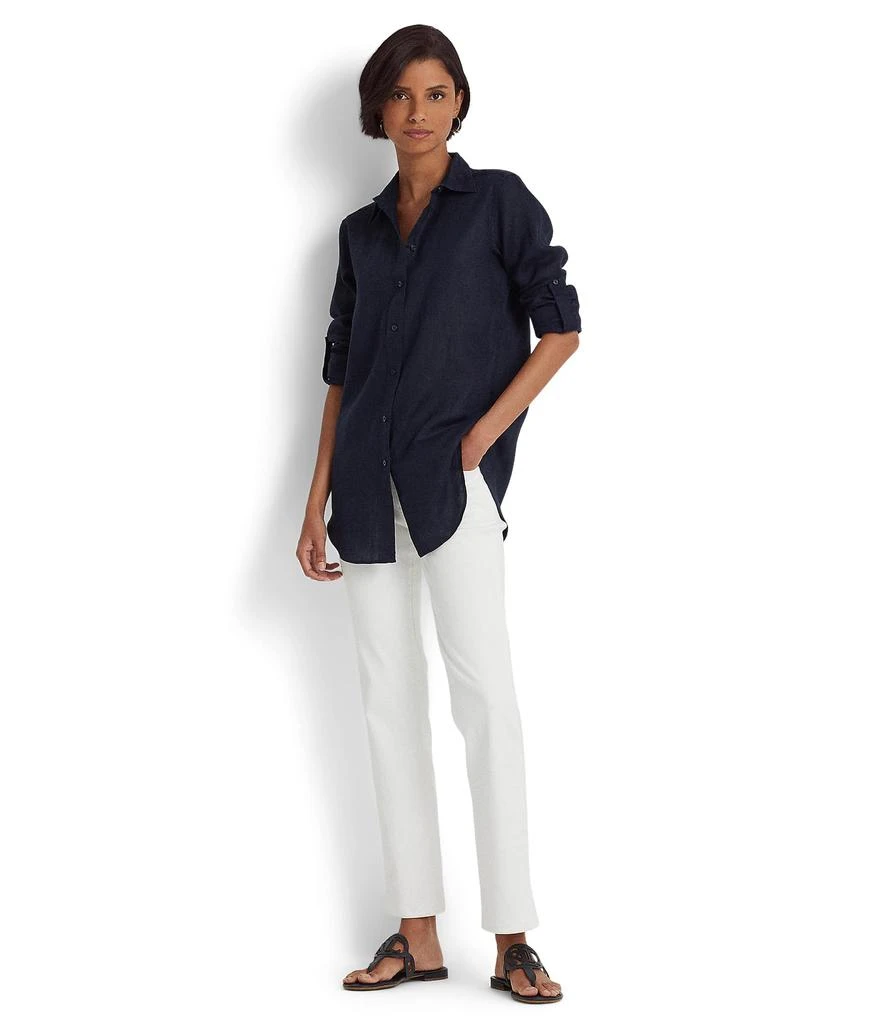 Ralph Lauren Roll-Tab-Sleeve Linen Shirt 4