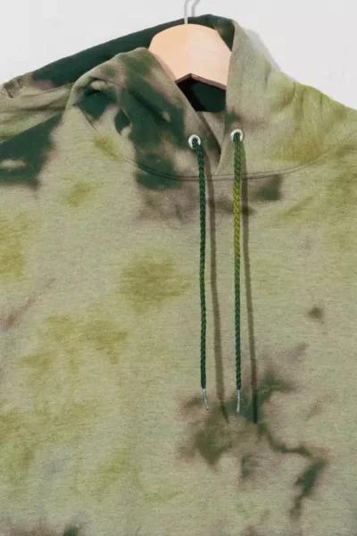 Urban Outfitters Vintage Y2K Distressed Green Bleached Hoodie Sweatshirt 2