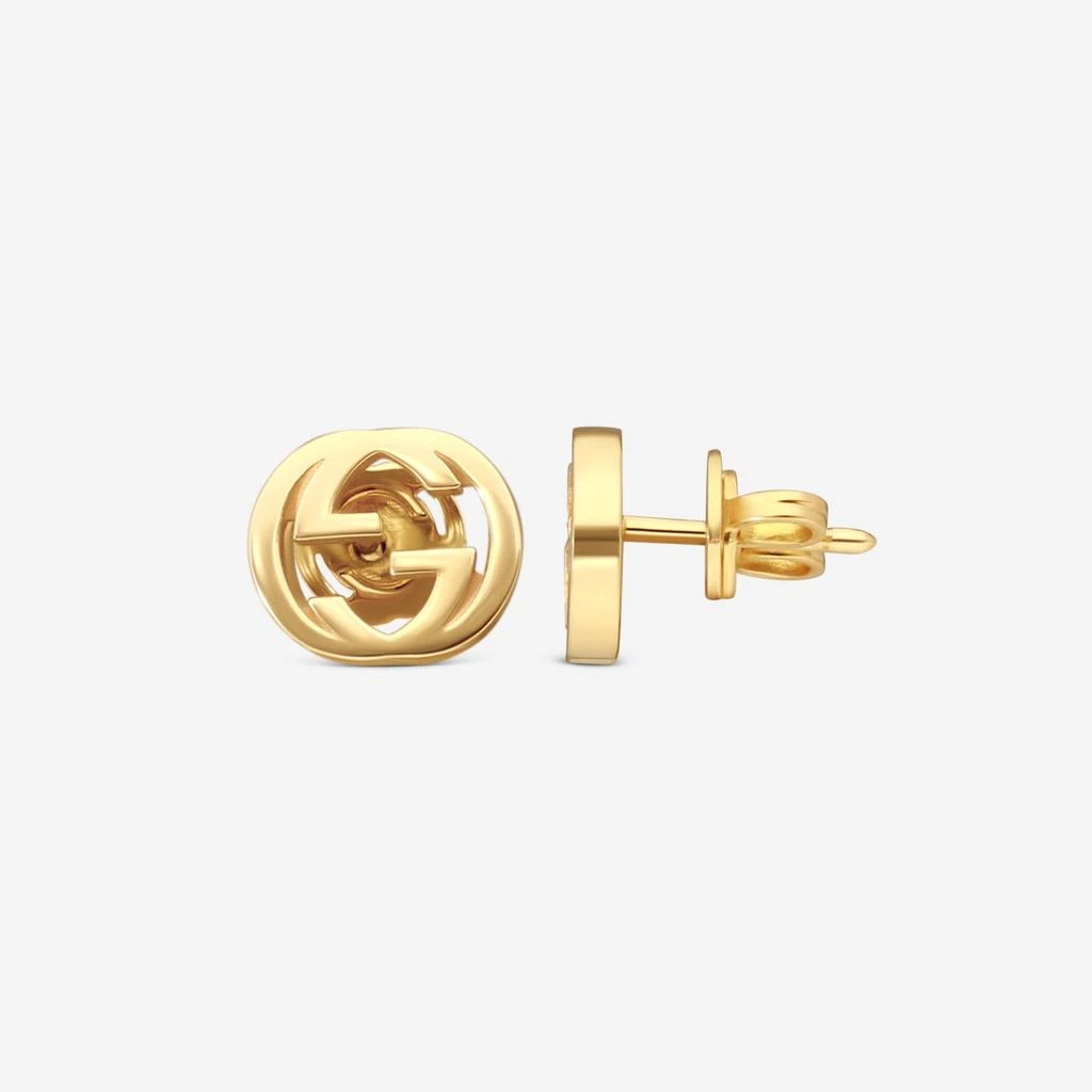 Gucci Gucci Interlocking G 18K Yellow Gold Stud Earrings YBD74854300200U-copy 3