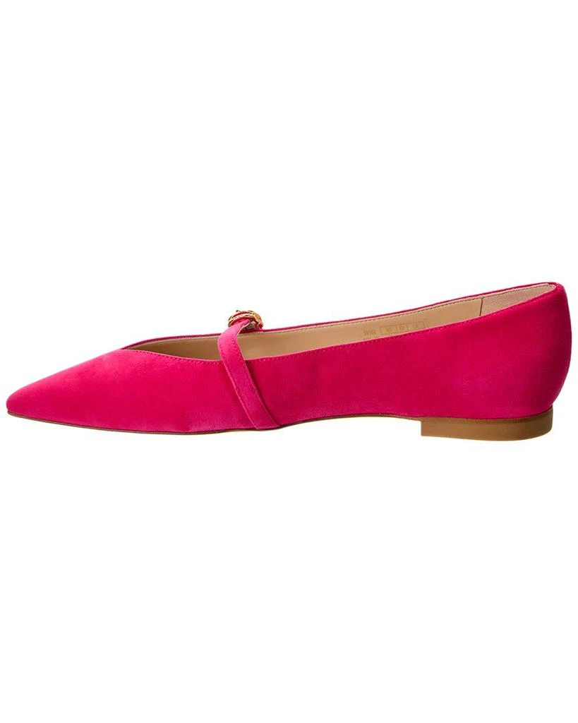 Stuart Weitzman Crystal Buckle Suede Flat 2