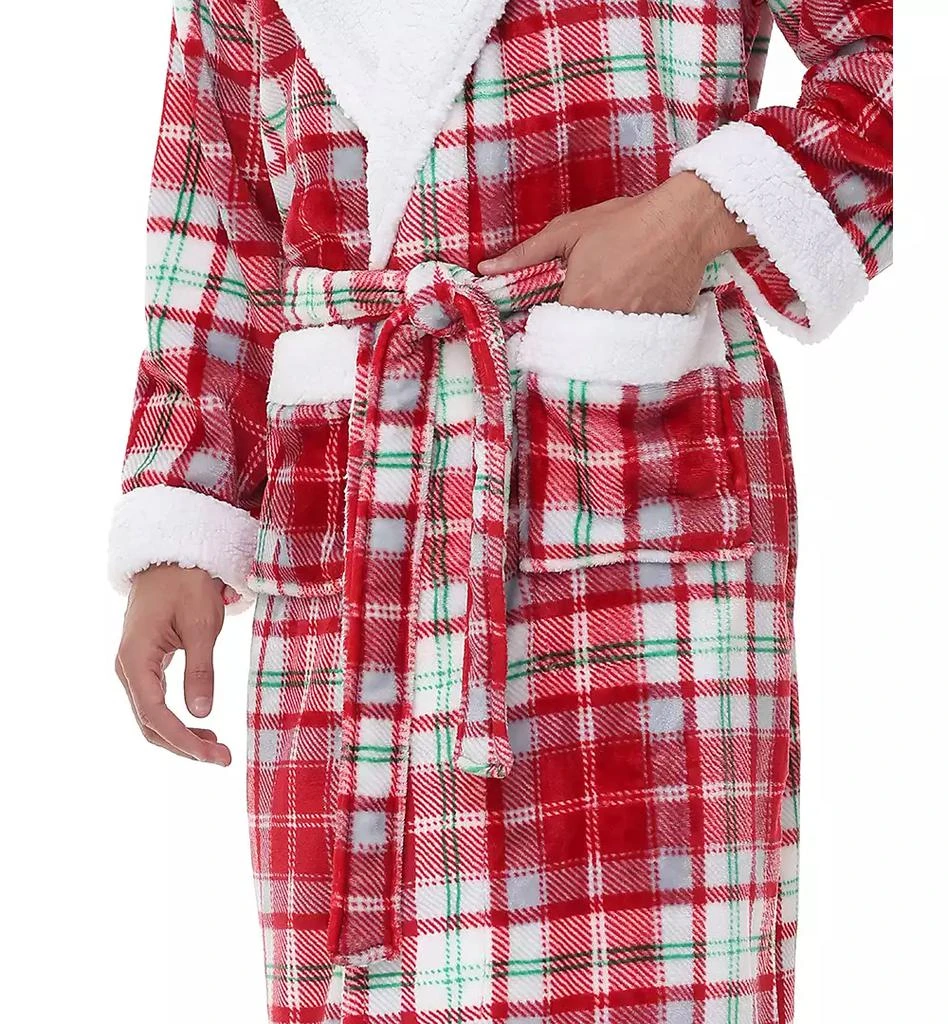 Holiday Lane Plush Printed Short Shawl-Collar Robe, Exclusively at Macy’s 6