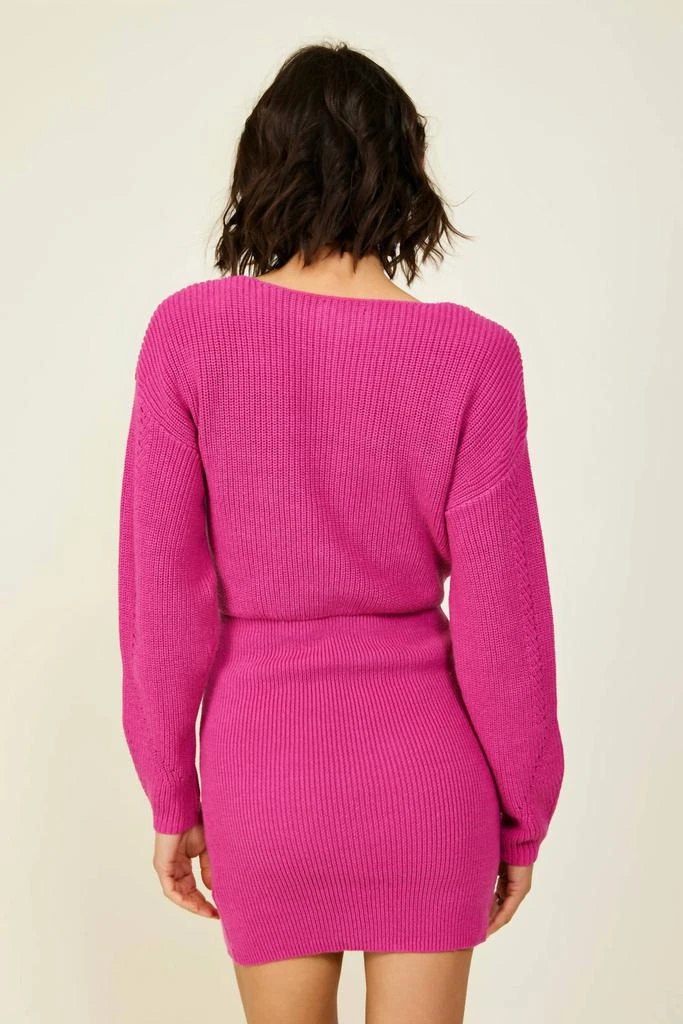 Line & Dot Fawna Sweater Dress In Magenta 3