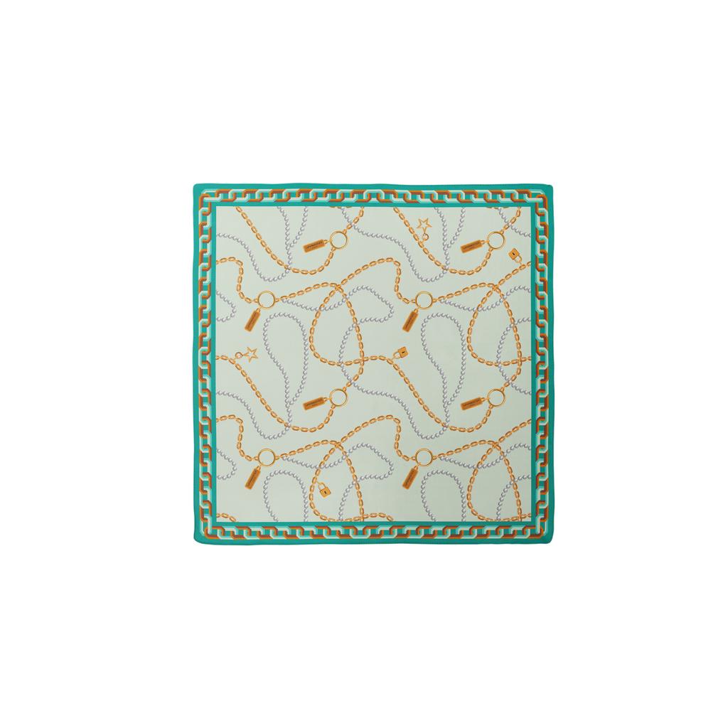LePARMENTIER Paris Heritage Chain and Pearls Silk Bandana