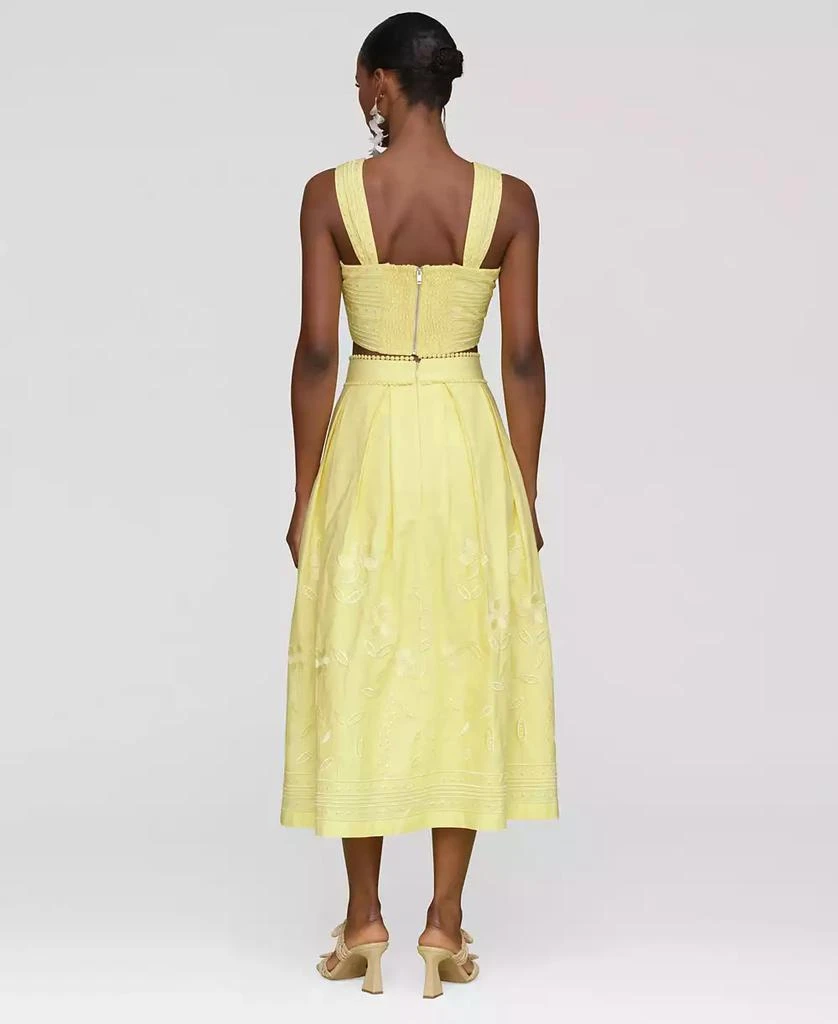 Avec Les Filles Women's Cotton Embroidered Midi Skirt 2