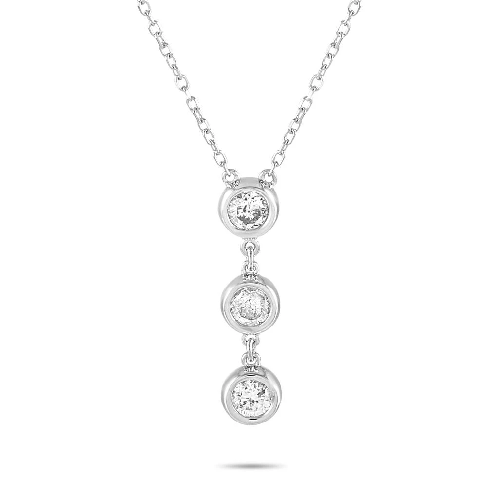 Non Branded 14K White Gold 0.25 ct Diamond Pendant Necklace 1