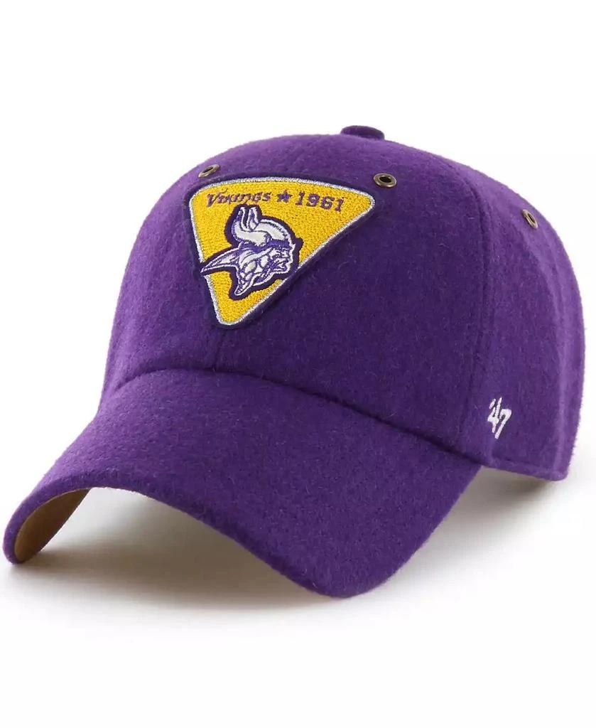 47 Brand Men's and Women's Purple Minnesota Vikings Field Goal Clean Up Adjustable Hat 1