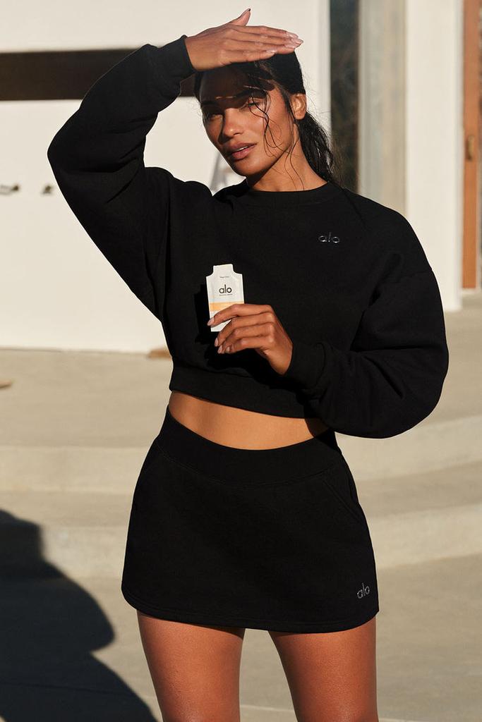 Alo Micro Corduroy Winter Break Mini Skirt - Black - Dresses