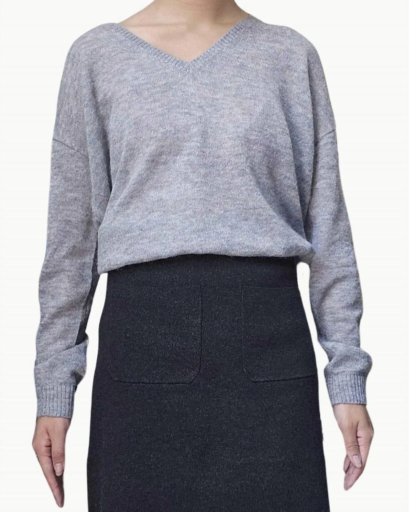 Hartford Mixine Woman Knit Pullover Sweater In Grey 2