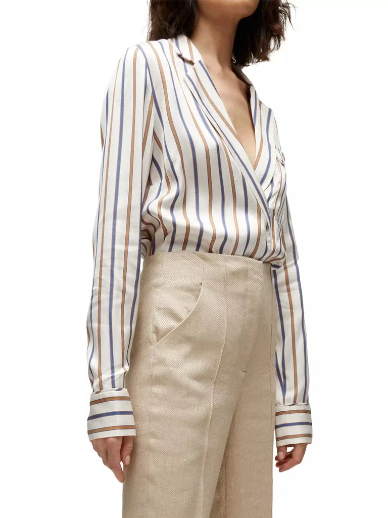 VERONICA BEARD Lusanne Stripe Long-Sleeve Shirt 4