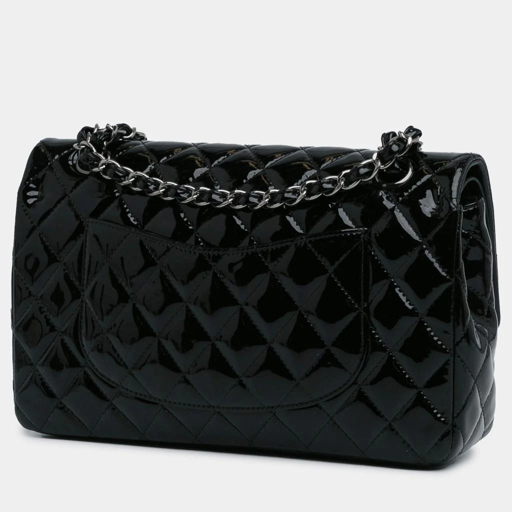 Chanel Chanel Black Patent Leather Classic Double Medium Flap Bag 3