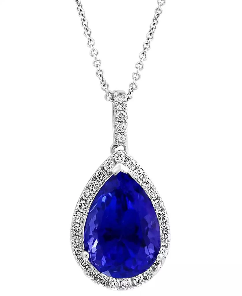 Effy EFFY® Tanzanite (6 ct. t.w.)
Diamond (3/8 ct. t.w.) Halo 16" Pendant Necklace in 14k White Gold 2