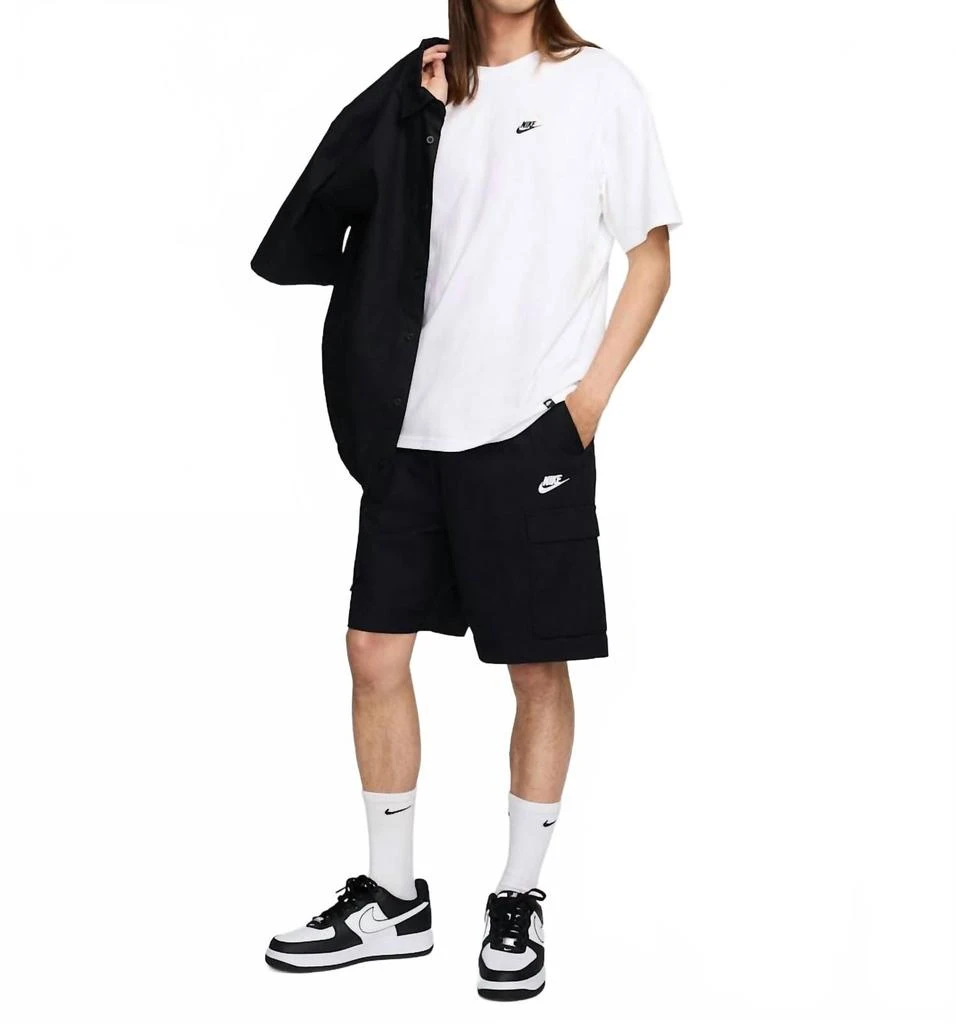 NIKE Sportswear Shor Sleeve Club Tee In White/black 3