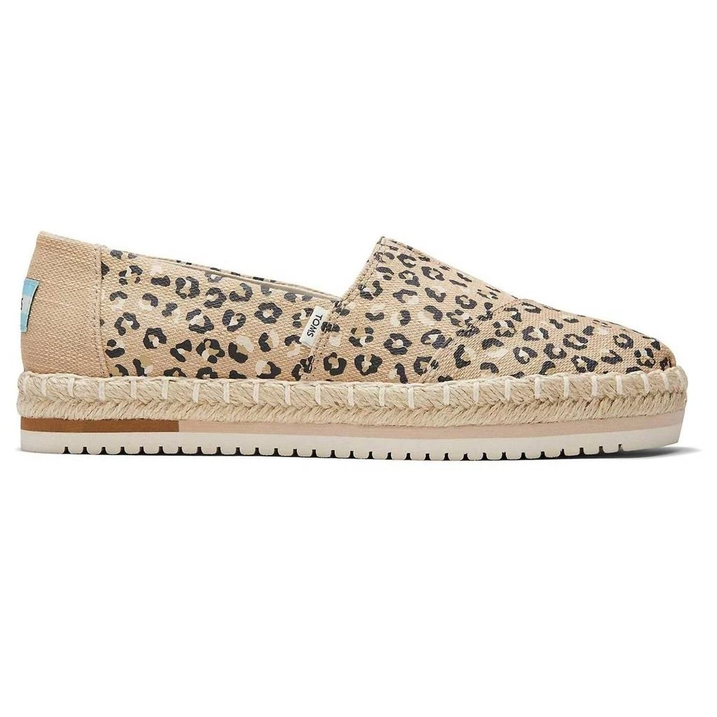 TOMS Women's Alpargata Platform Rope Espadrilles In Natural Textured Cheetah 2