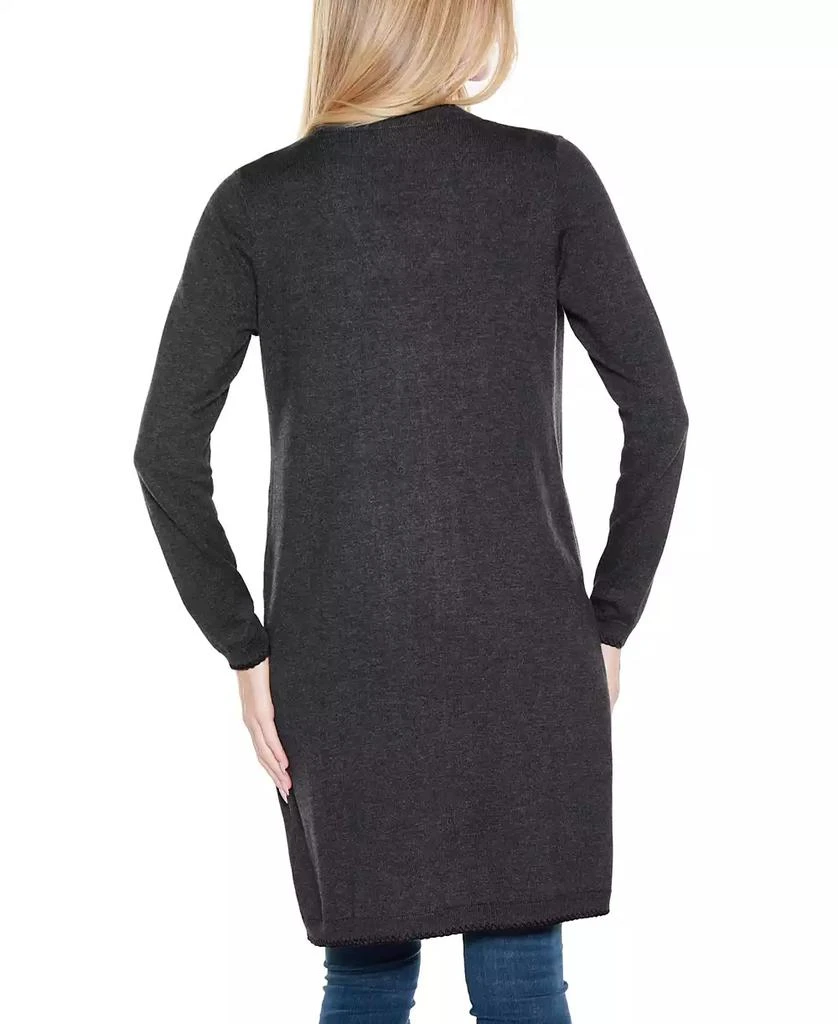 Belldini Women's Embroidered Open-Front Cardigan Sweater 3