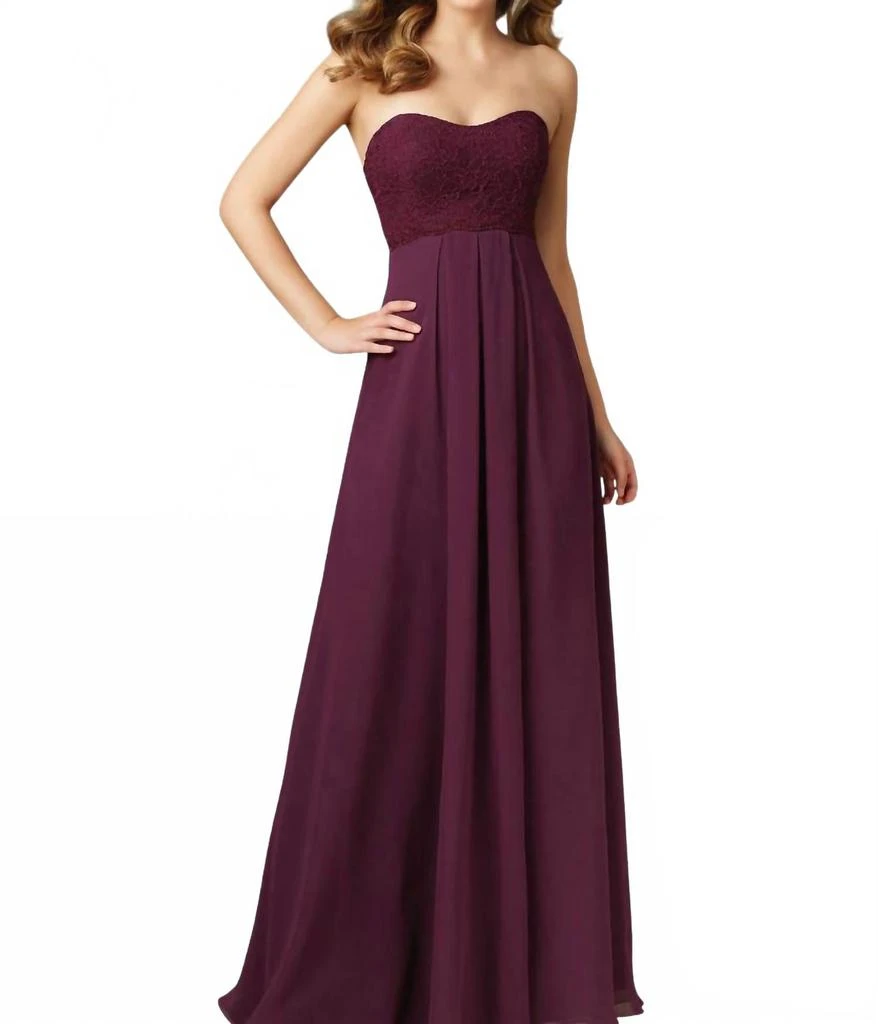 Shop Chiffon And Lace Strapless Dress In Eggplant on Sale at BeyondStyle   Get 79% Off Chiffon And Lace Strapless Dress In Eggplant with Limited-Time  Flash Deals, Exclusive Discounts, and Special Offers.